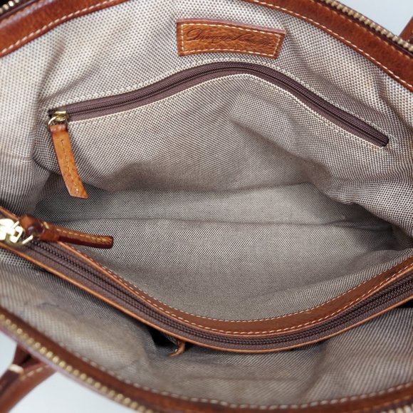 Dooney & Bourke Brown Tweed with Leather Accent Purse - Picture 8 of 12